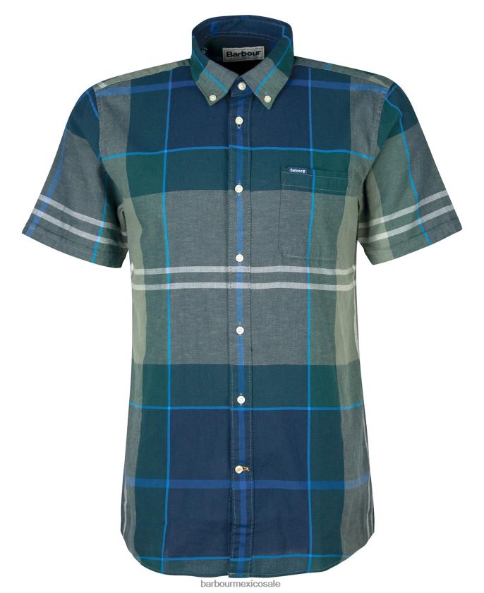 Barbour 8B6RFZ283 ropa tartán azul kielder hombres camisa sastre de manga corta douglas