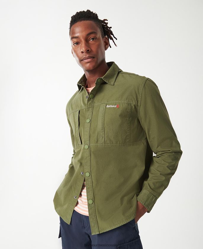 Barbour 8B6RFZ287 ropa aceituna quemada hombres sobrecamisa annan
