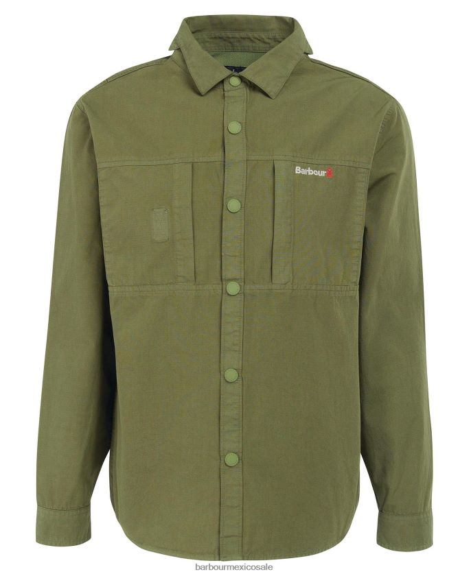 Barbour 8B6RFZ287 ropa aceituna quemada hombres sobrecamisa annan