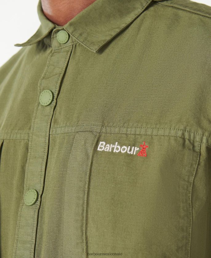 Barbour 8B6RFZ287 ropa aceituna quemada hombres sobrecamisa annan