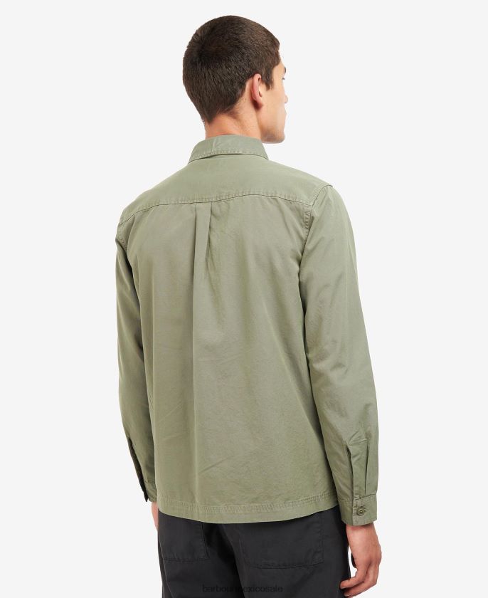 Barbour 8B6RFZ293 ropa agave verde hombres sobrecamisa de peaje