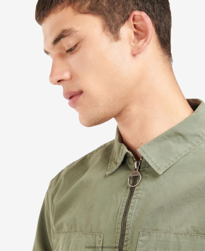 Barbour 8B6RFZ293 ropa agave verde hombres sobrecamisa de peaje