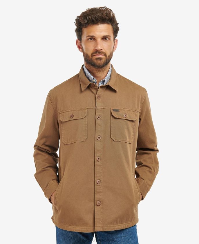 Barbour 8B6RFZ294 ropa arena oscura hombres sobrecamisa rydale