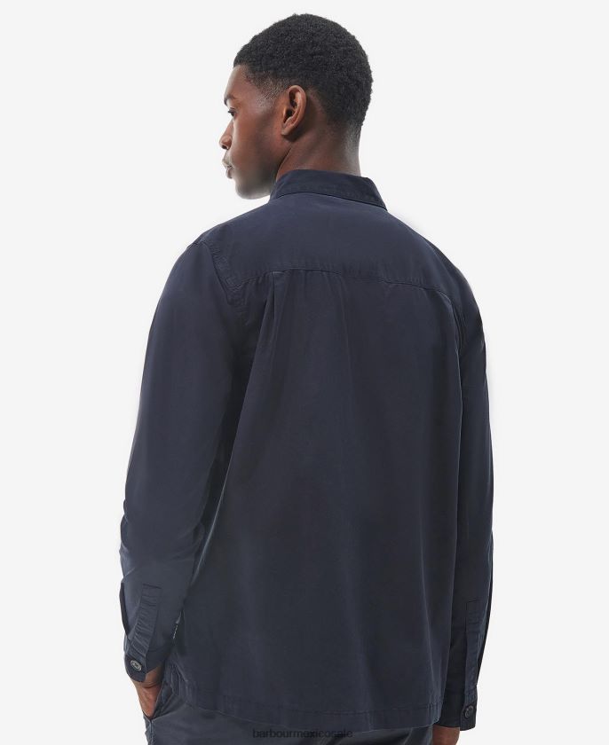 Barbour 8B6RFZ298 ropa azul marino clásico hombres sobrecamisa sidlaw