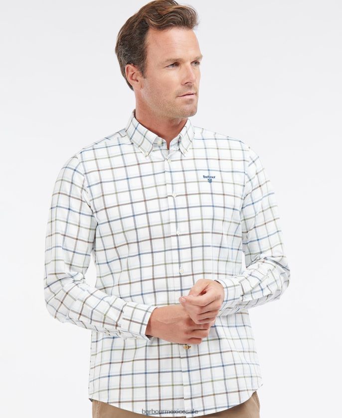Barbour 8B6RFZ307 ropa blanco hombres camisa de crancock