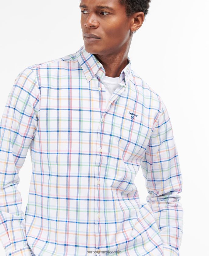 Barbour 8B6RFZ312 ropa blanco hombres camisa de crancock