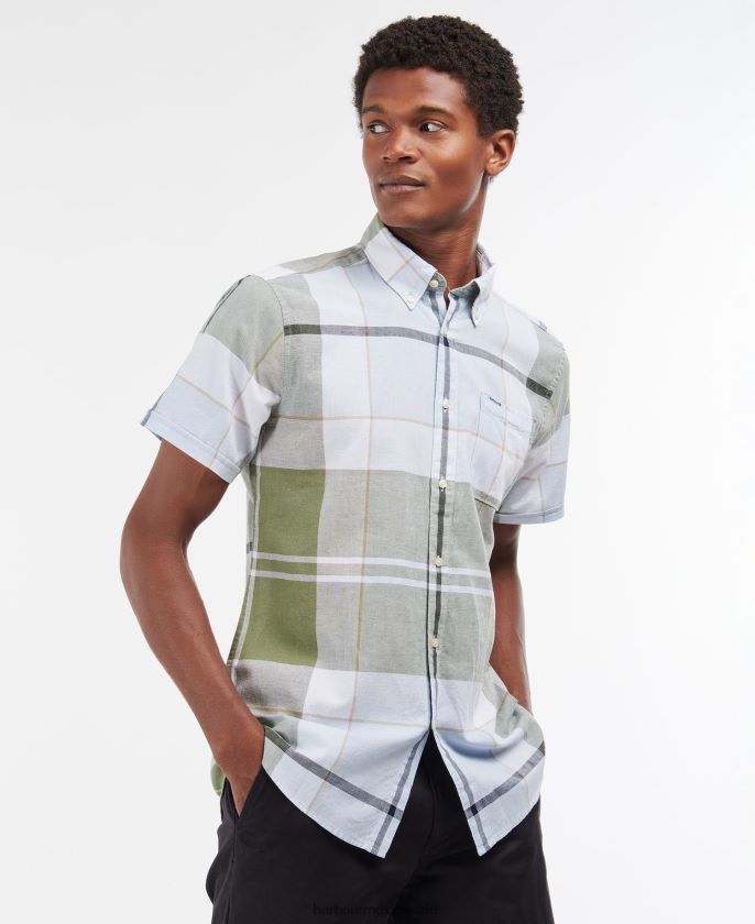 Barbour 8B6RFZ352 ropa azul marino de verano hombres camisa sastre de manga corta douglas