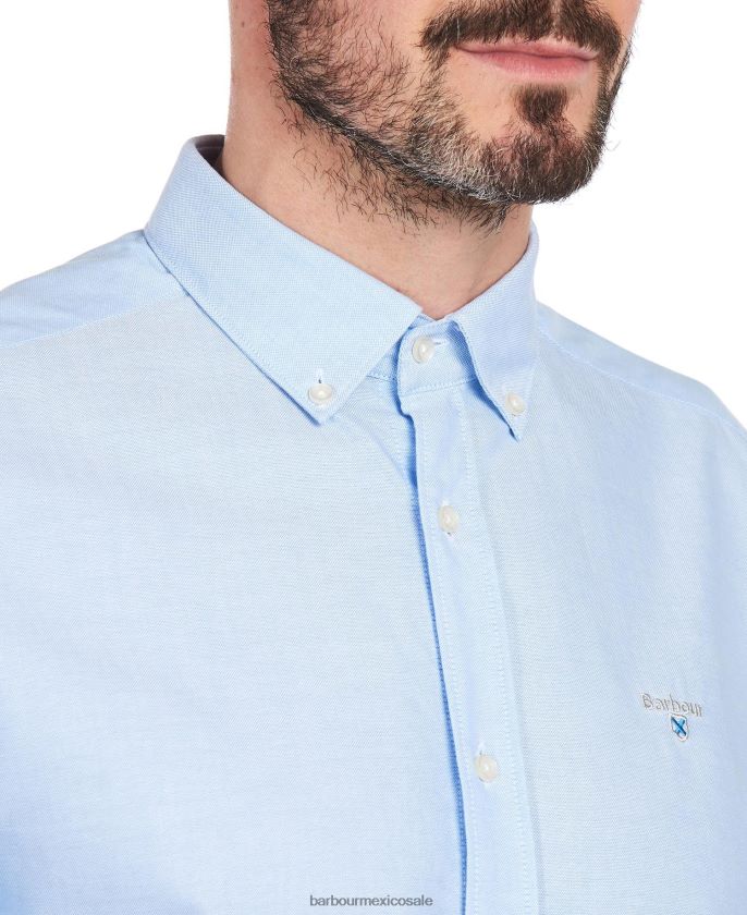 Barbour 8B6RFZ364 ropa verde hombres camisa de vestir oxford 3