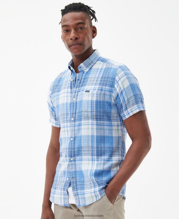 Barbour 8B6RFZ368 ropa blanco clásico hombres camisa de vestir ellerburn