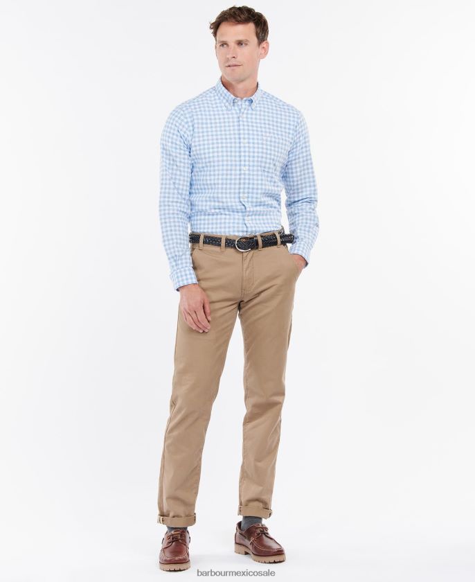 Barbour 8B6RFZ375 ropa verde hombres camisa sastre kane