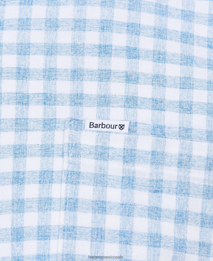 Barbour 8B6RFZ375 ropa verde hombres camisa sastre kane