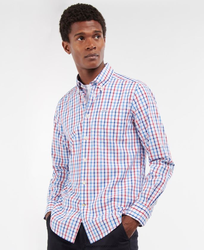 Barbour 8B6RFZ380 ropa rojo hombres camisa de vestir eldon