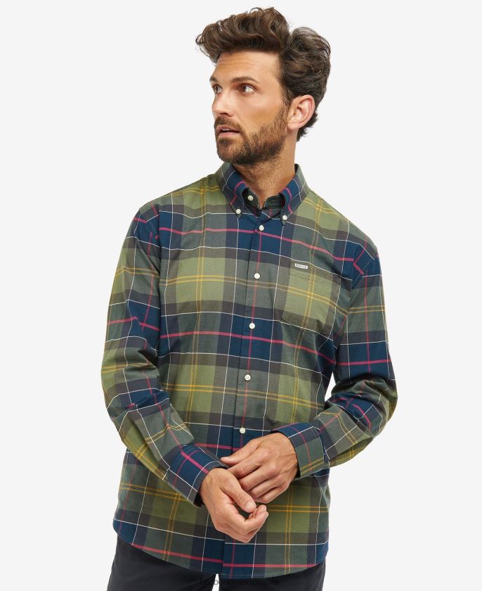 Barbour 8B6RFZ386 ropa tartán clásico hombres camisa escocesa regular eden