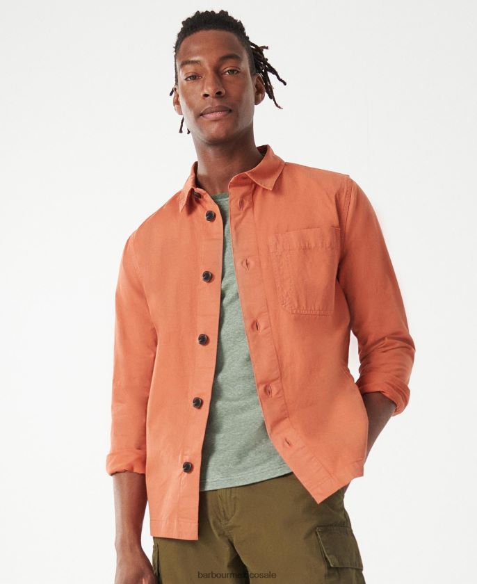 Barbour 8B6RFZ389 ropa especia naranja hombres sobrecamisa de estibadores