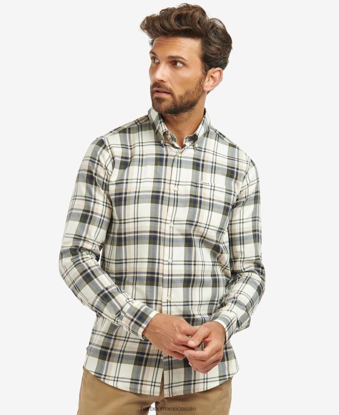 Barbour 8B6RFZ390 ropa piedra hombres camisa a cuadros Falstone