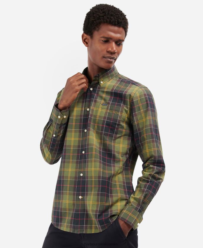 Barbour 8B6RFZ398 ropa vestido de tartán hombres camisa de vestir kippford