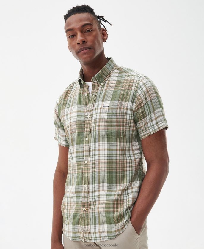 Barbour 8B6RFZ404 ropa blanco clásico hombres camisa de vestir ellerburn