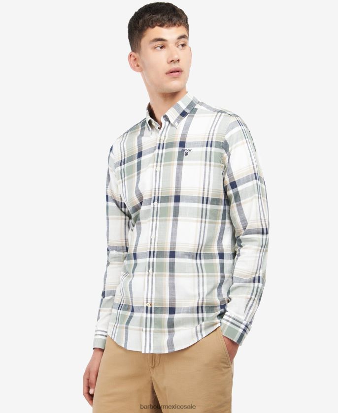 Barbour 8B6RFZ407 ropa aceituna hombres camisa sastre niño
