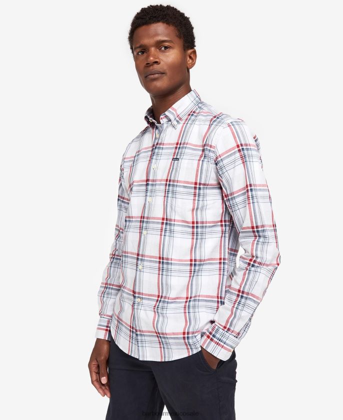Barbour 8B6RFZ418 ropa rojo clásico hombres camisa de vestir sunhill