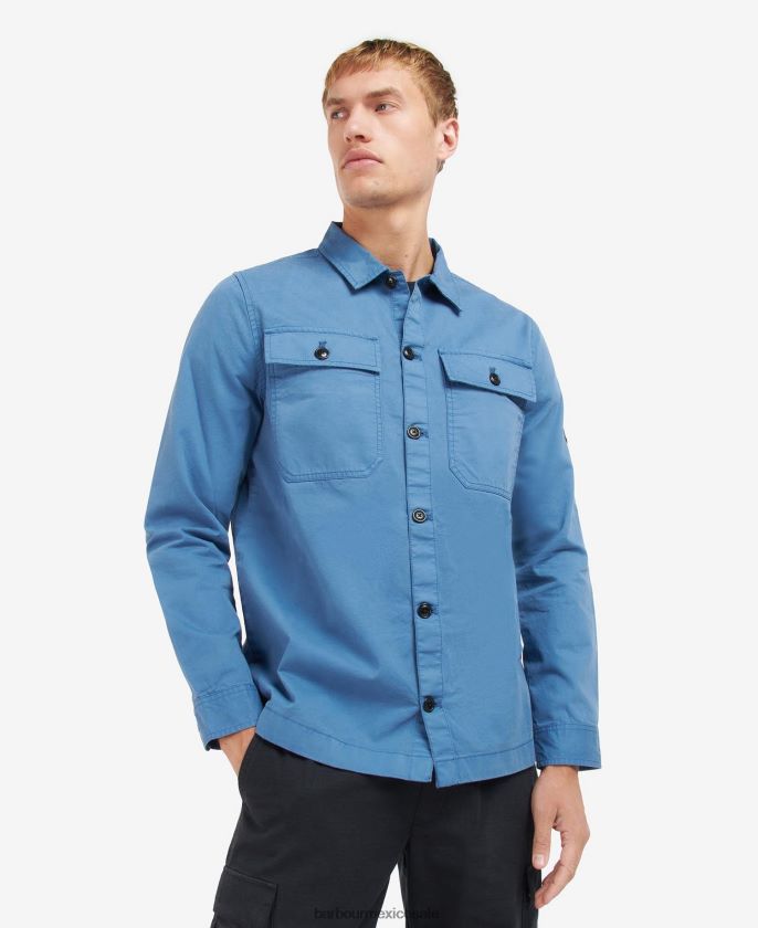 Barbour 8B6RFZ439 ropa horizonte azul hombres sobrecamisa adey