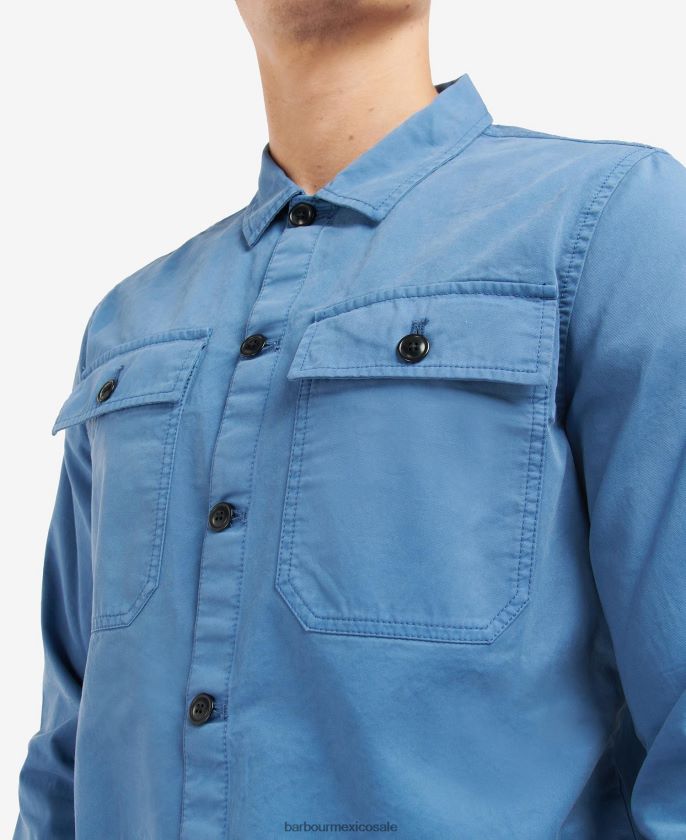 Barbour 8B6RFZ439 ropa horizonte azul hombres sobrecamisa adey