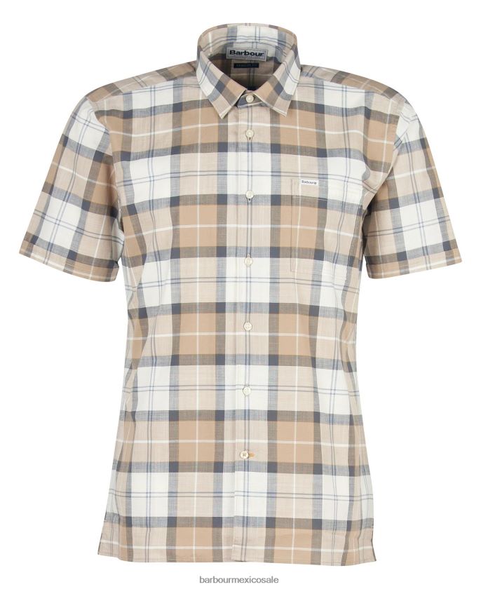 Barbour 8B6RFZ442 ropa tartán arena amble hombres camisa de vestir de manga corta gordon