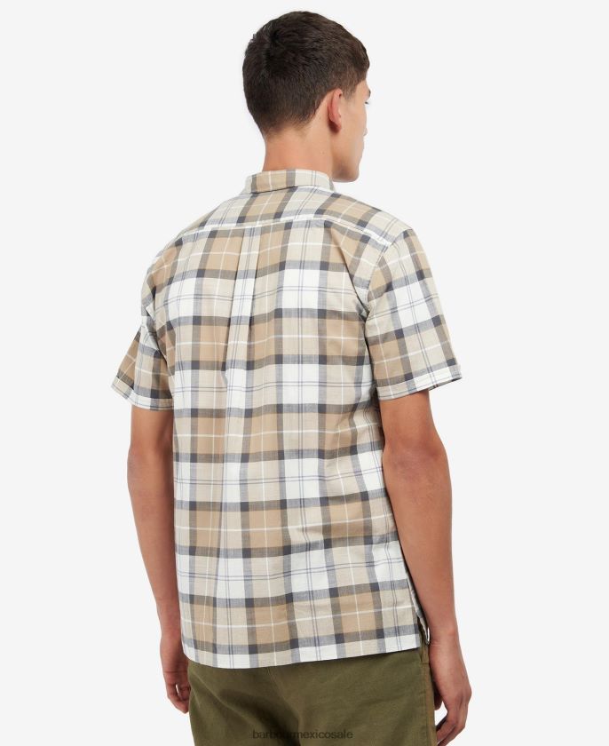 Barbour 8B6RFZ442 ropa tartán arena amble hombres camisa de vestir de manga corta gordon