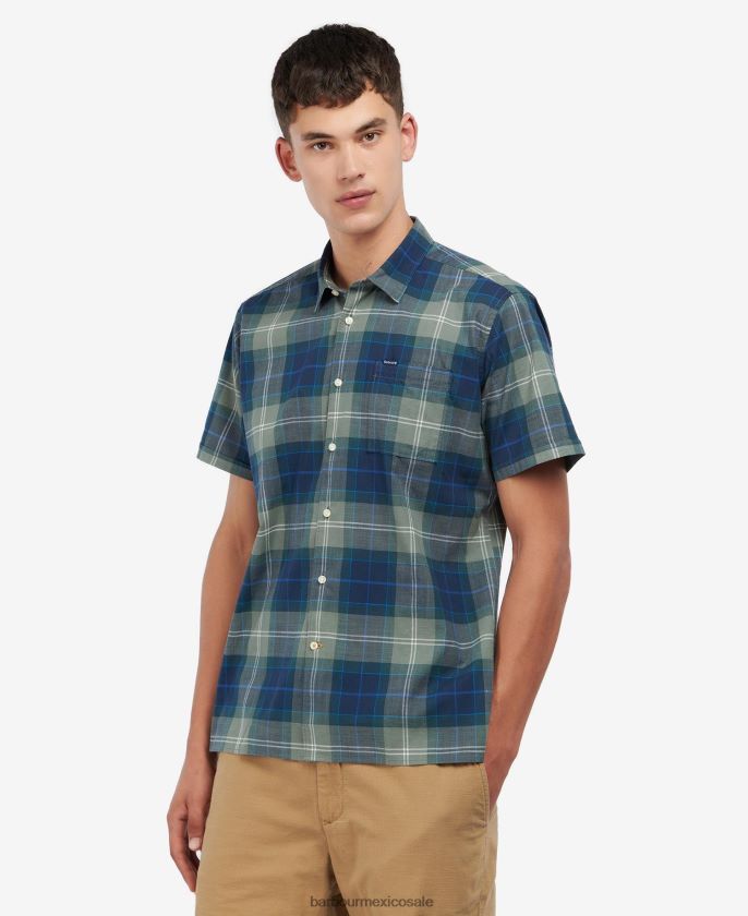 Barbour 8B6RFZ445 ropa tartán arena amble hombres camisa de vestir de manga corta gordon