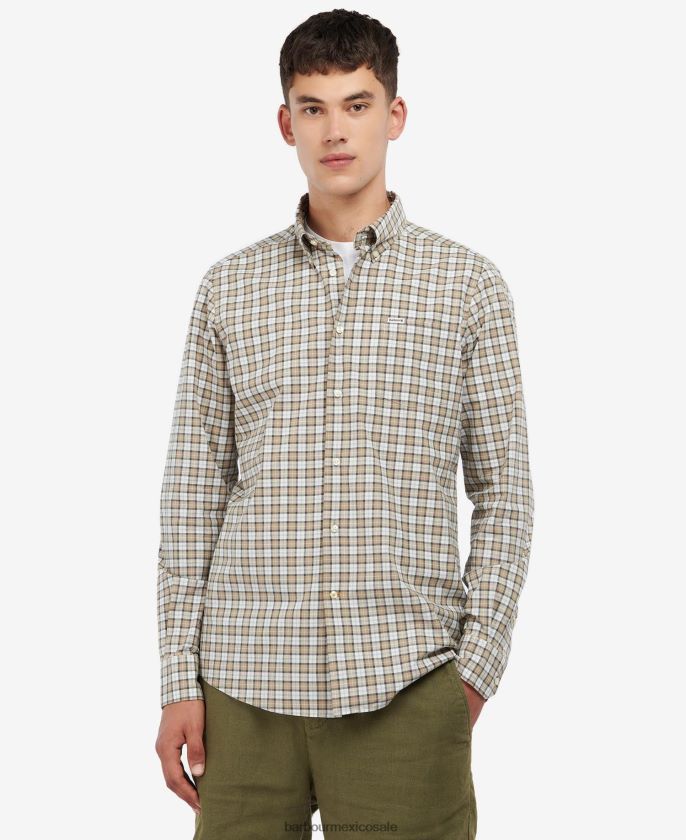 Barbour 8B6RFZ449 ropa tartán arena amble hombres camisa de vestir lomond