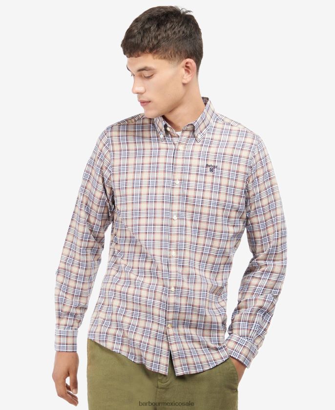 Barbour 8B6RFZ450 ropa piedra hombres camisa de vestir derrameman
