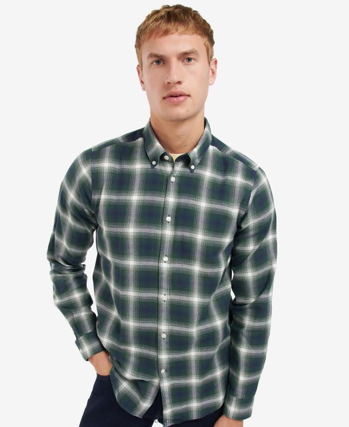 Barbour 8B6RFZ452 ropa carrera verde hombres camisa kershaw