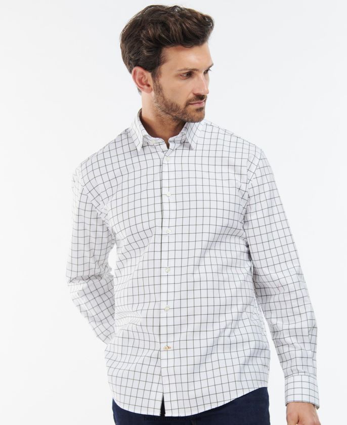 Barbour 8B6RFZ458 ropa medio oliva hombres camisa activa del país de hanstead