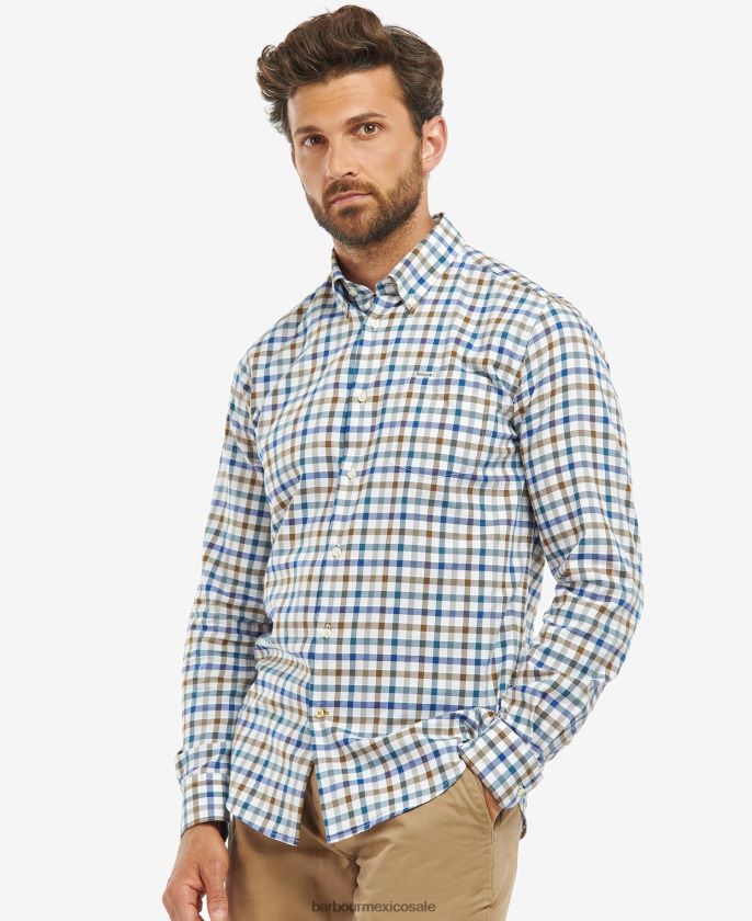 Barbour 8B6RFZ466 ropa piedra hombres camisa de vestir fawdon