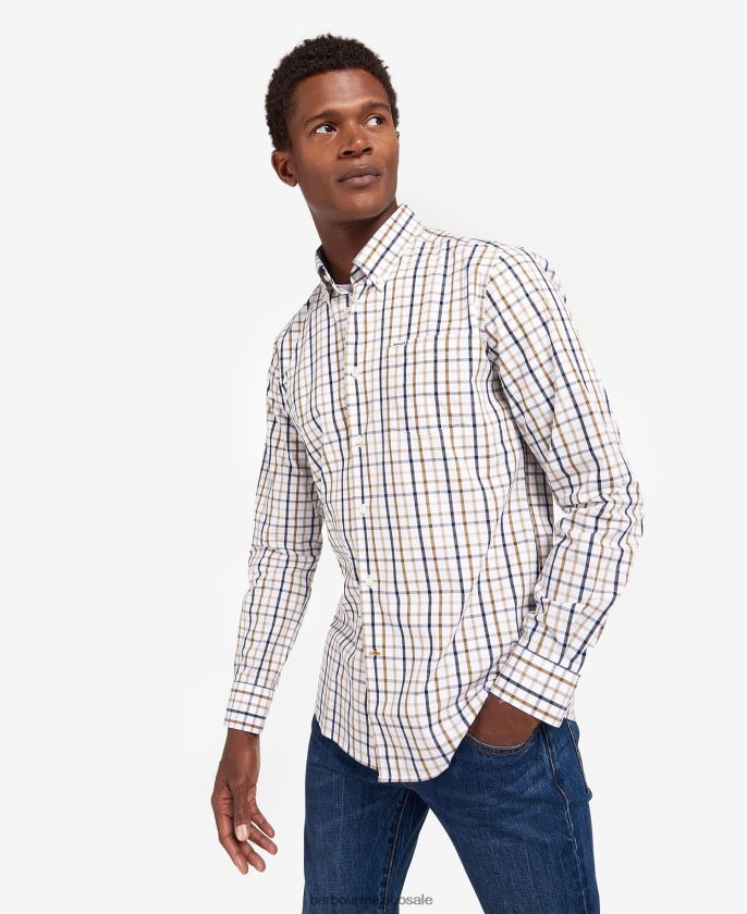 Barbour 8B6RFZ467 ropa rojo hombres camisa de vestir eldon