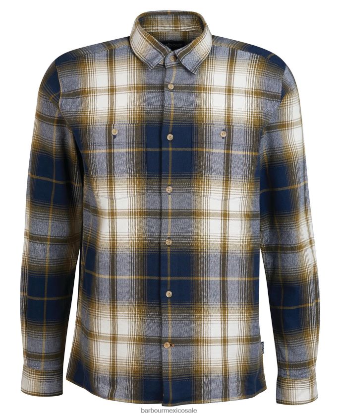 Barbour 8B6RFZ473 ropa azul marino clásico hombres camiseta de haversthwaite