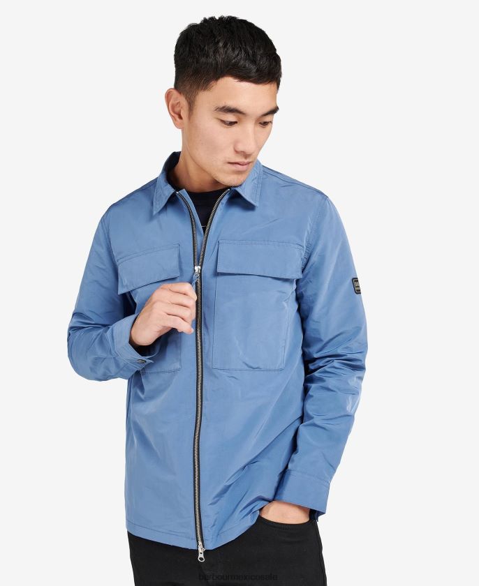 Barbour 8B6RFZ478 ropa horizonte azul hombres sobrecamisa de rayos