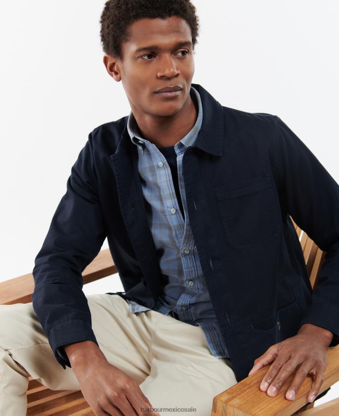 Barbour 8B6RFZ490 ropa piedra hombres sobrecamisa dene