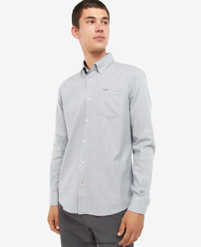 Barbour 8B6RFZ506 ropa gris marga hombres camisa de vestir Seaham