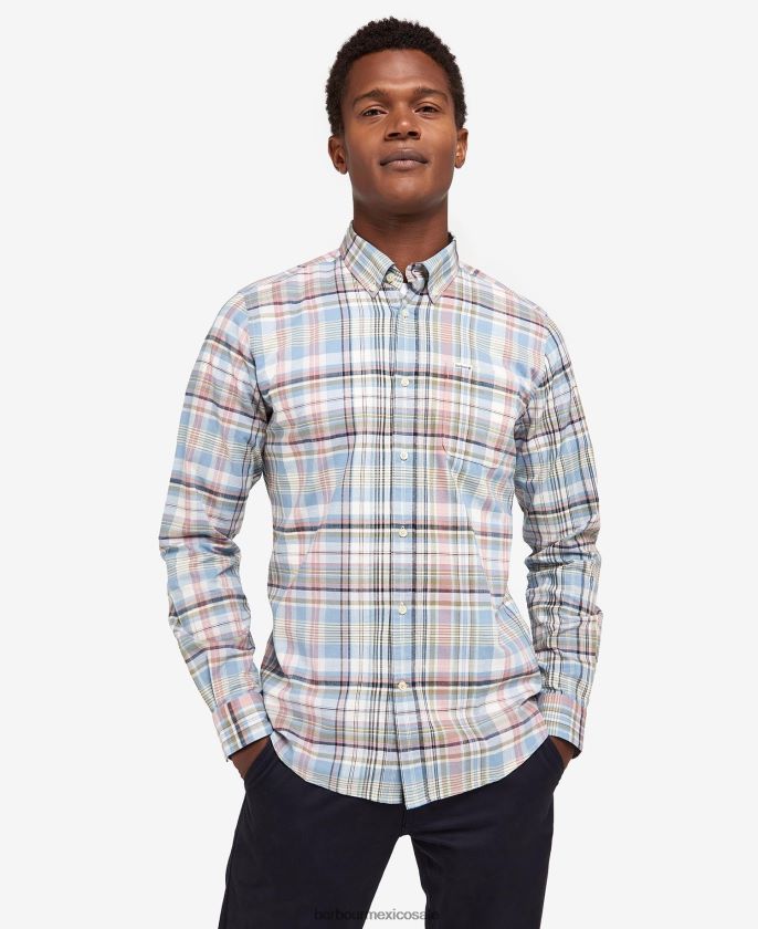 Barbour 8B6RFZ507 ropa azul clásico hombres camisa de vestir Seacove