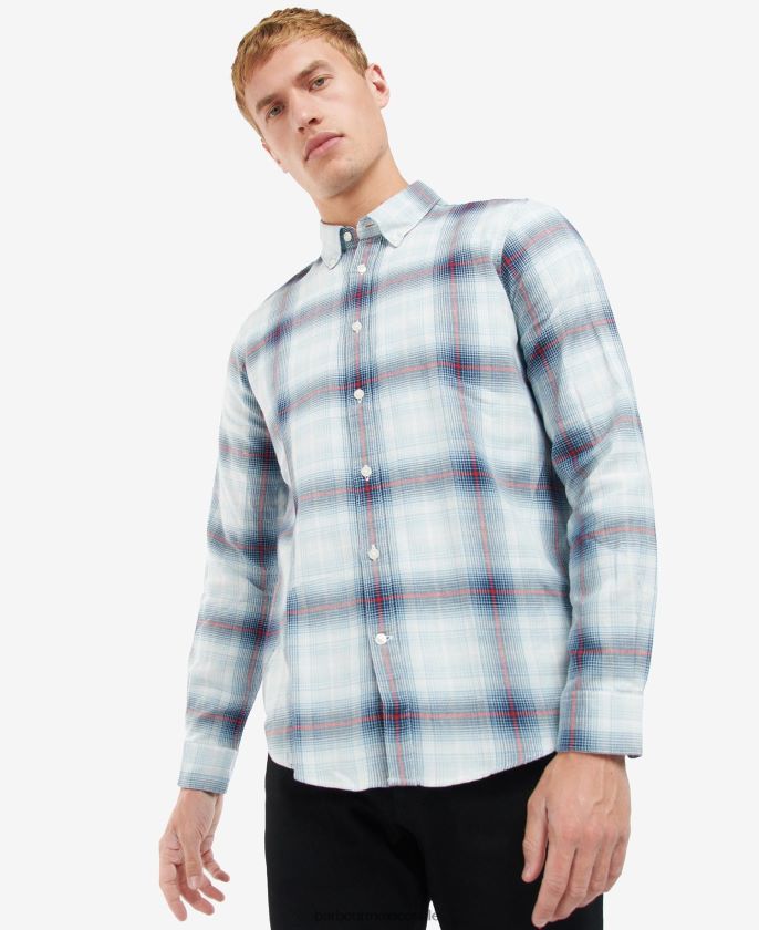 Barbour 8B6RFZ509 ropa cielo pálido hombres camisa de arranque