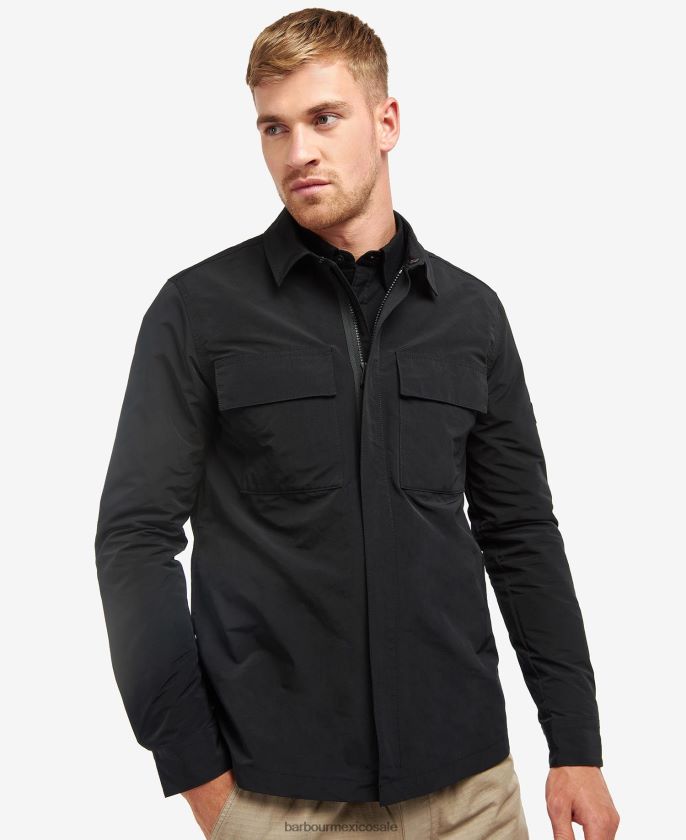 Barbour 8B6RFZ510 ropa negro clásico hombres sobrecamisa cilindro