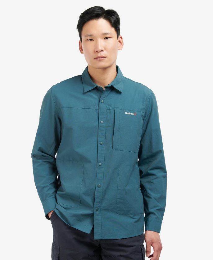 Barbour 8B6RFZ517 ropa gris claro hombres sobrecamisa jonás