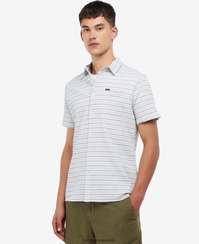 Barbour 8B6RFZ520 ropa azul marino clásico hombres camisa regular newquay