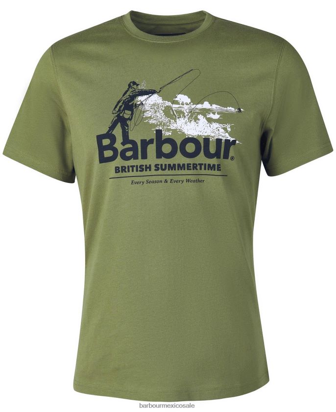 Barbour 8B6RFZ745 ropa naranja desteñido hombres camiseta de yeso