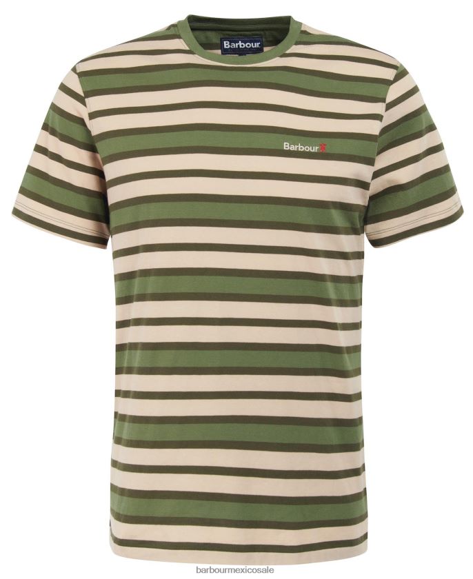 Barbour 8B6RFZ750 ropa naranja desteñido hombres playera con rayas crundale