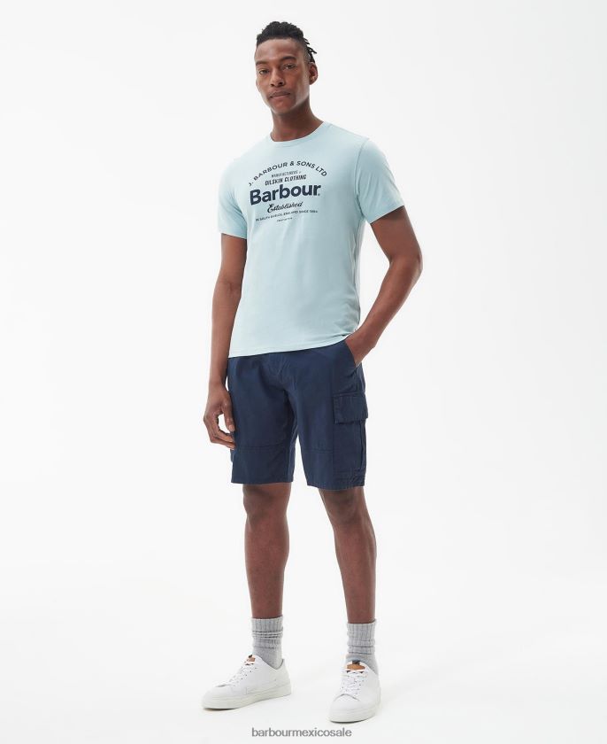 Barbour 8B6RFZ757 ropa tiza azul hombres camiseta brairton