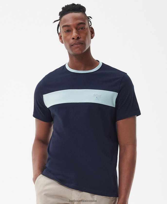 Barbour 8B6RFZ763 ropa blanco clásico hombres playera con paneles Steaford