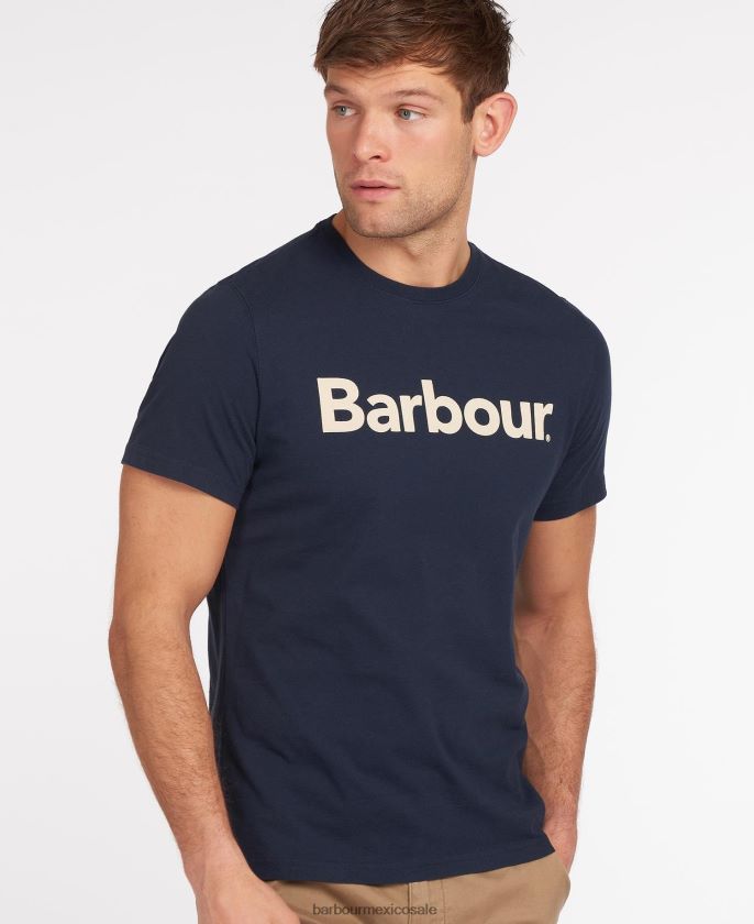 Barbour 8B6RFZ768 ropa nueva marina hombres camiseta con logo