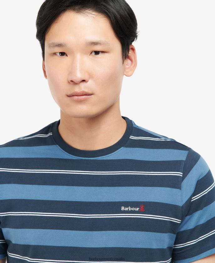 Barbour 8B6RFZ819 ropa susurro blanco hombres playera con rayas kendray