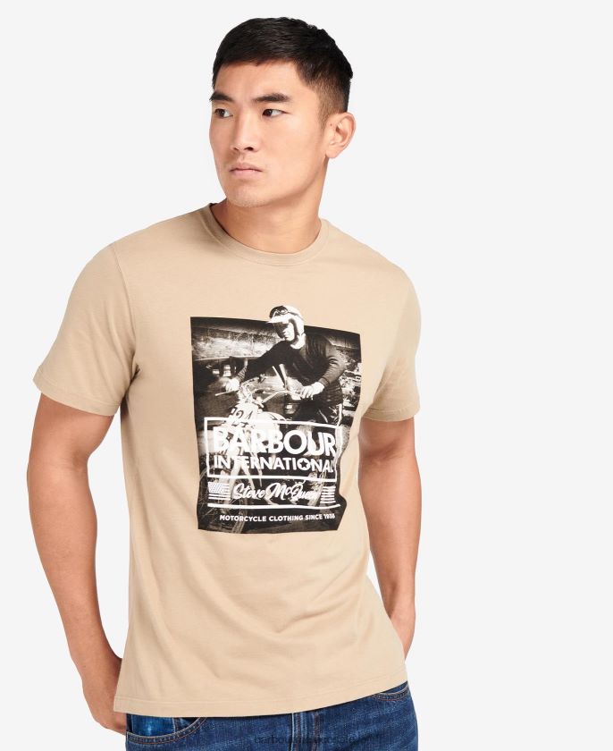 Barbour 8B6RFZ821 ropa susurro blanco hombres morris camiseta gráfica